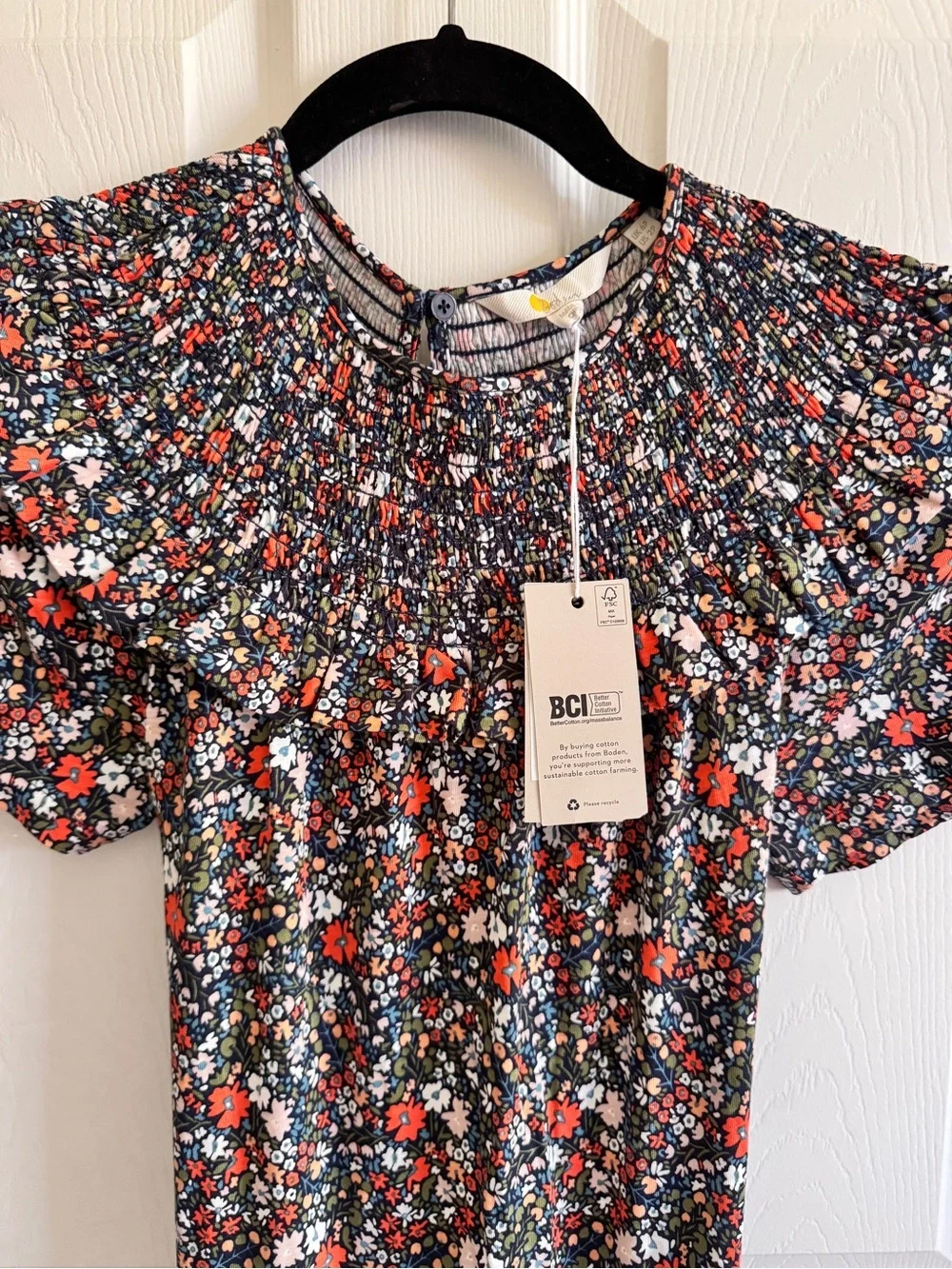 Boden Yoke Floral Smocked Ruffle Midi Maxi Dress in Multicolor Flowers NWT sz2 - Picture 2 of 4